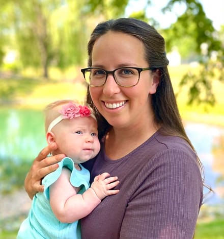 Dr. Ashley Lederman with 3-months old Lizzie